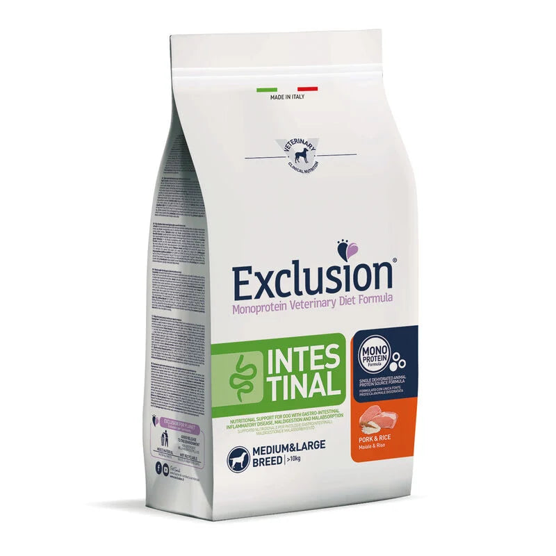 Exclusion Intestinal Medium e Large Breed Maiale e Riso 12Kg