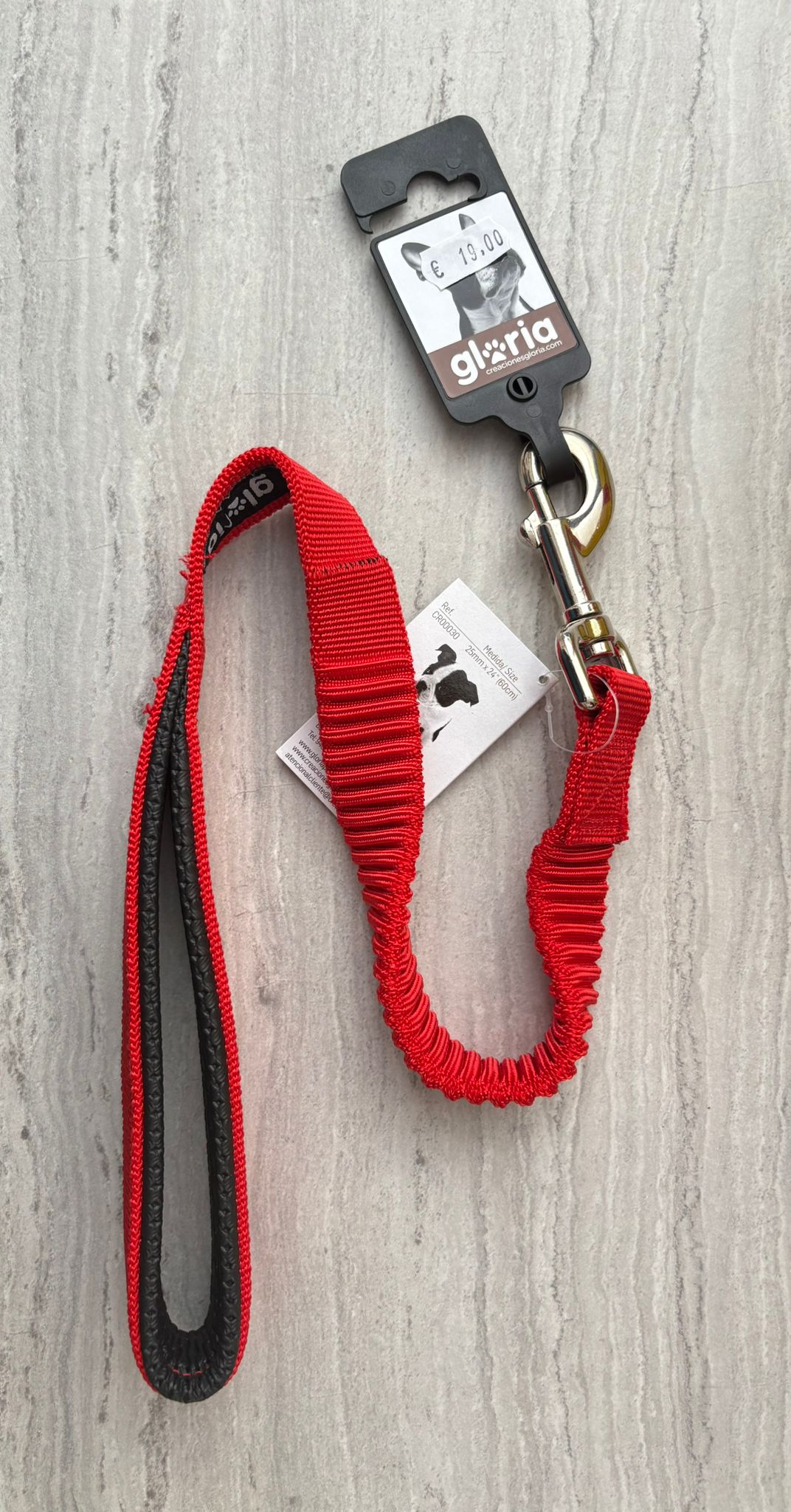 Gloria guinzaglio anti-shock in nylon con ammortizzatore anti-strappo rosso