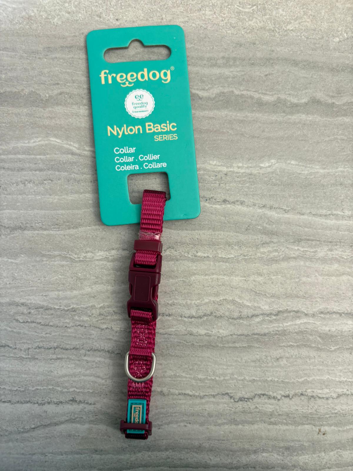 Freedog collare nylon granata XS