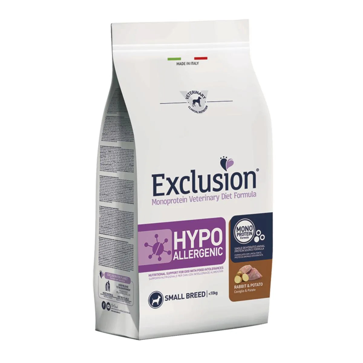 Exclusion Hypoallergenic Coniglio e patate Small Breed 2Kg