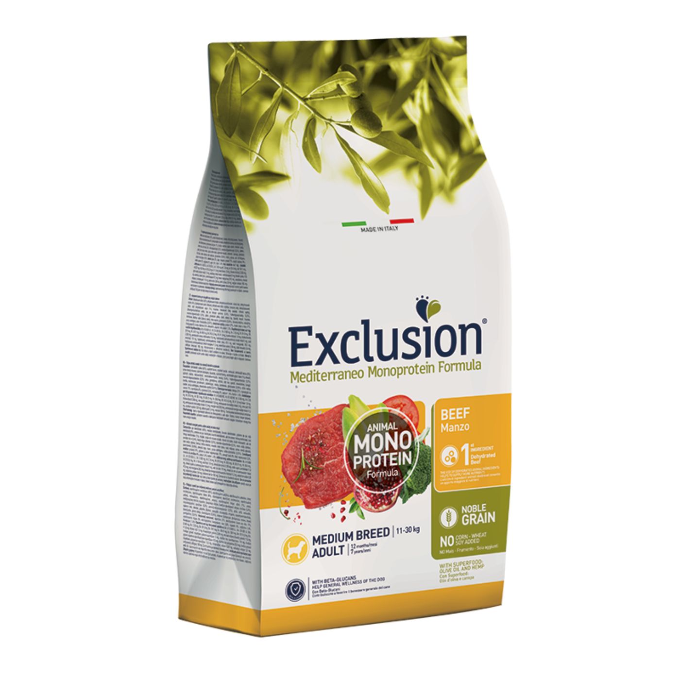 Exclusion Medium Breed Manzo 12 Kg
