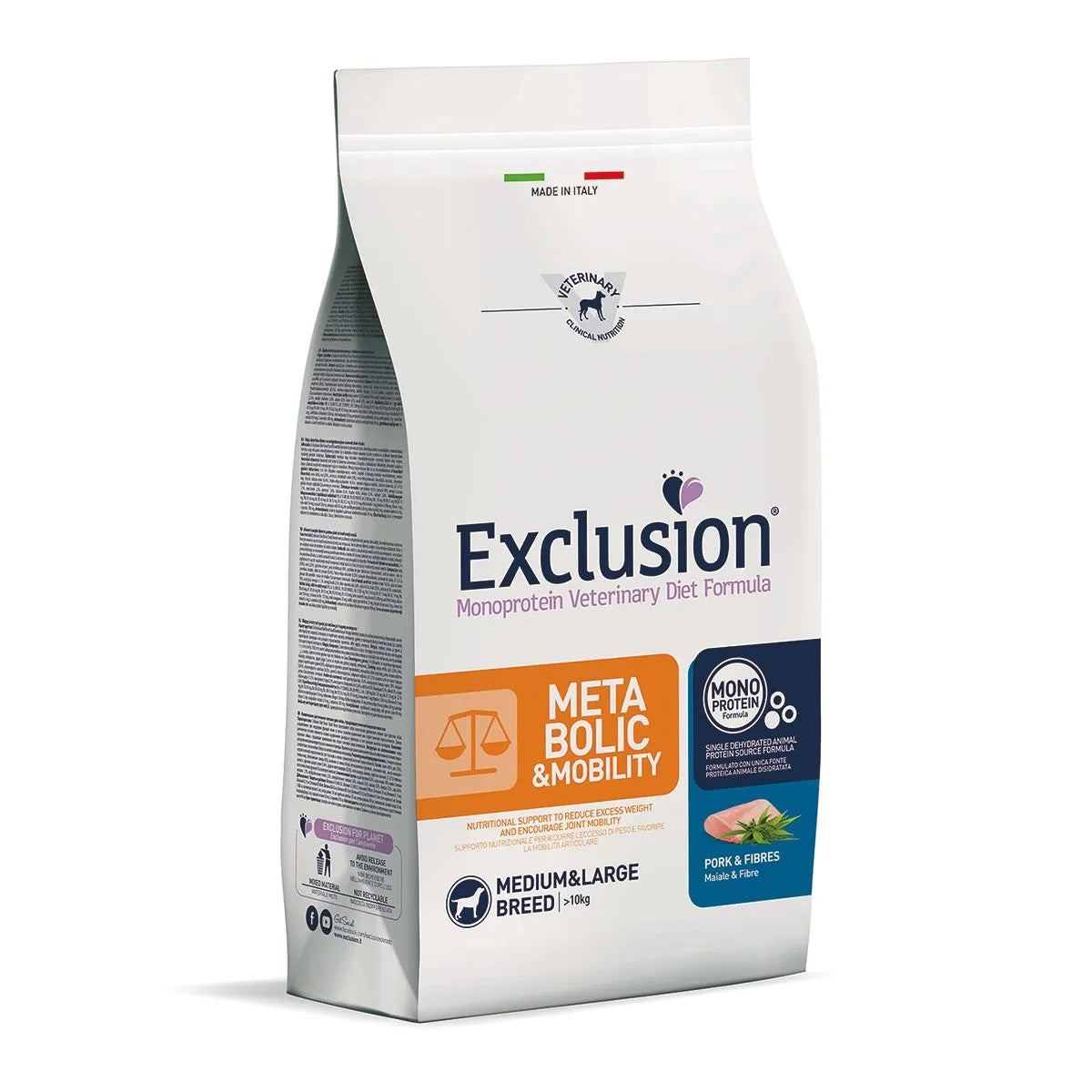 Exclusion Metabolic Medium e Large Breed Maiale e Fibre 12Kg