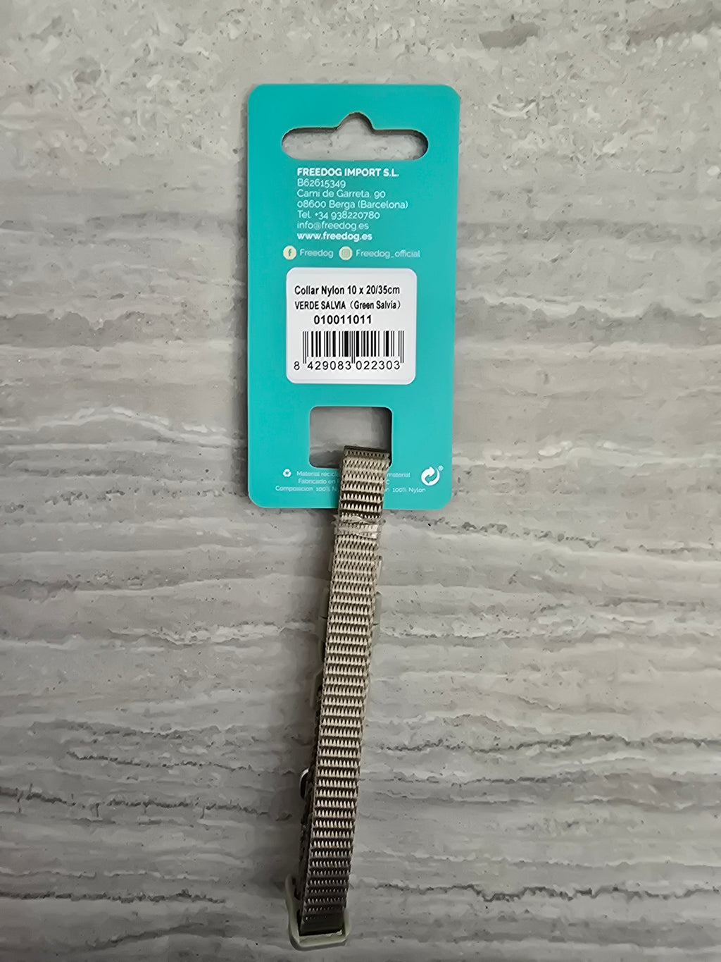 Freedog Collare Nylon XS Verde Salvia